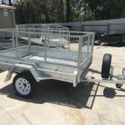 7x5 Single Axle Heavy Duty Galvanised Trailer with 2ft Cage