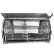 Aluminium Checker Plate Toolbox with 4 Drawers and 2 Shelfs 4