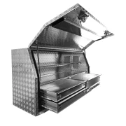 Aluminium Checker Plate Toolbox with 4 Drawers and 2 Shelfs 7