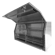 Aluminium Checker Plate Toolbox with 4 Drawers and 2 Shelfs