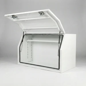 Heavy Duty 1400mm Aluminium Toolbox - Full Recessed & Lockable Lid Open