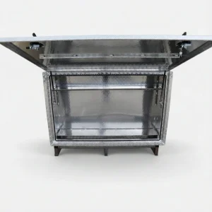 Heavy Duty 1900mm Side Opening Truck Tool Box - 2 Shelves Included - Townsville Lid Open