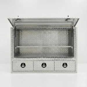 Heavy-Duty 3-Drawer Aluminium Side Tool Box with Shelving (Truck/Trailer)