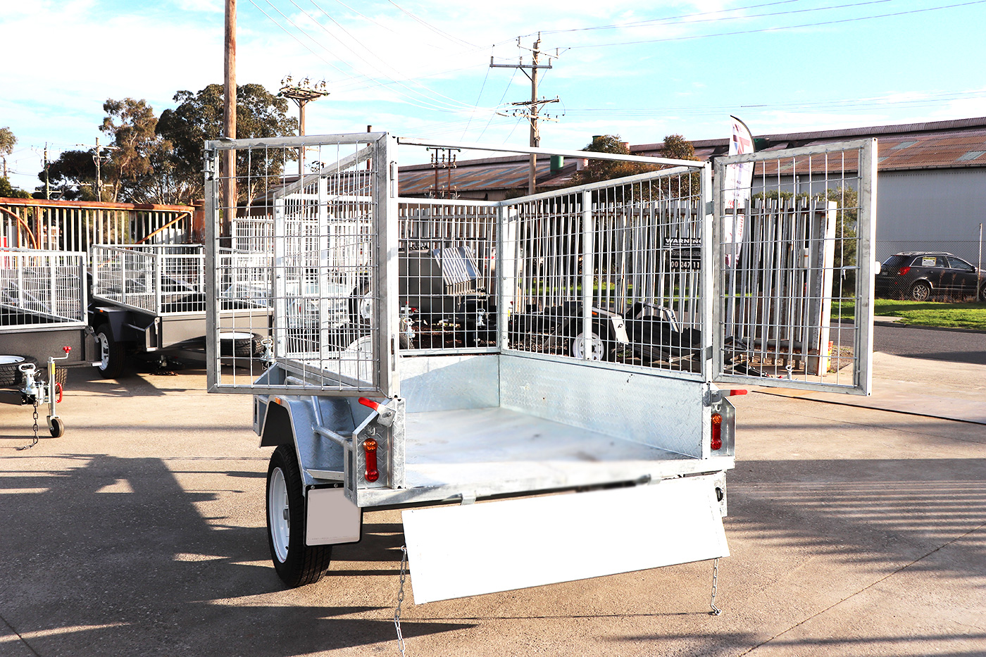 7x4 Single Axle Galvanised Cage Trailer for Sale in Townsville 3ft Cage