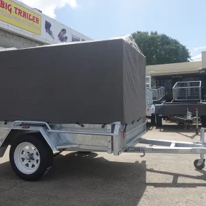 7x4 galvanised cage trailer with canvas cover 1