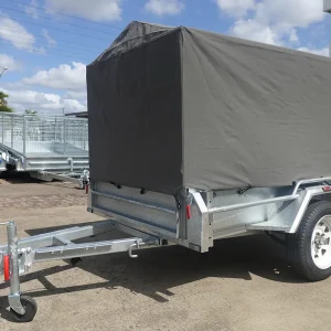 7x4 galvanised cage trailer with canvas cover