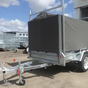 7x4 galvanised cage trailer with canvas cover ladder racks