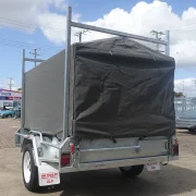 7x4 galvanised cage trailer with canvas cover ladder racks 2