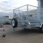 8x5 galvanised 3ft cage trailer with slide under ramps 1