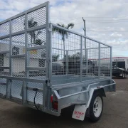 8x5 galvanised 3ft cage trailer with slide under ramps 10