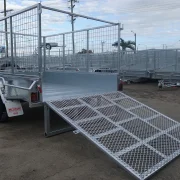 8x5 galvanised 3ft cage trailer with slide under ramps