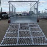 8x5 galvanised 3ft cage trailer with slide under ramps 2