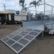 8x5 galvanised 3ft cage trailer with slide under ramps 3