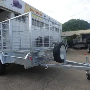 8x5 galvanised 3ft cage trailer with slide under ramps 4