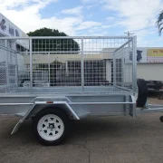 8x5 galvanised 3ft cage trailer with slide under ramps 9