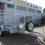 8x5 galvanised cage trailer with slide under ramps 1