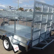 8x5 galvanised cage trailer with slide under ramps 4