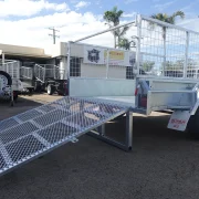 8x5 galvanised cage trailer with slide under ramps 6