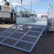 8x5 galvanised cage trailer with slide under ramps 7