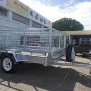 8x5 galvanised cage trailer with slide under ramps 8