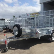 8x5 galvanised cage trailer with slide under ramps 9