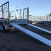 8x5 tandem axle galvanised cage trailer with ramps for sale townsville 2