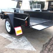 Single Axle Box Trailer with Drop Tailgate