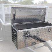 Top open toolbox on trailer